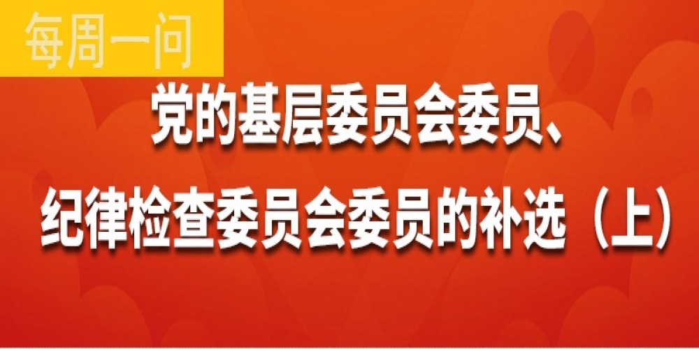 黨的基層委員會委員、記錄檢查委員會委員的補選（上）